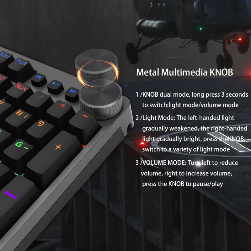 clavier mécanique de jeu filaire avec 104 touches rétro-éclairage mixte noir et gris avec boutons multifonctions disposition français us es rs