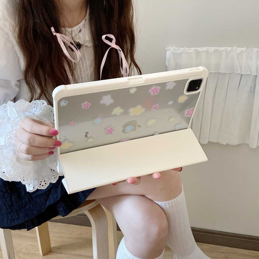 Cute Shinny Stars Tablet Case For iPad 10th 7th 8th Pro 5 6 Generation 12.9" 11 inches 9.7" mini 6 Air 5 3 4 with Pen slot HKD230809