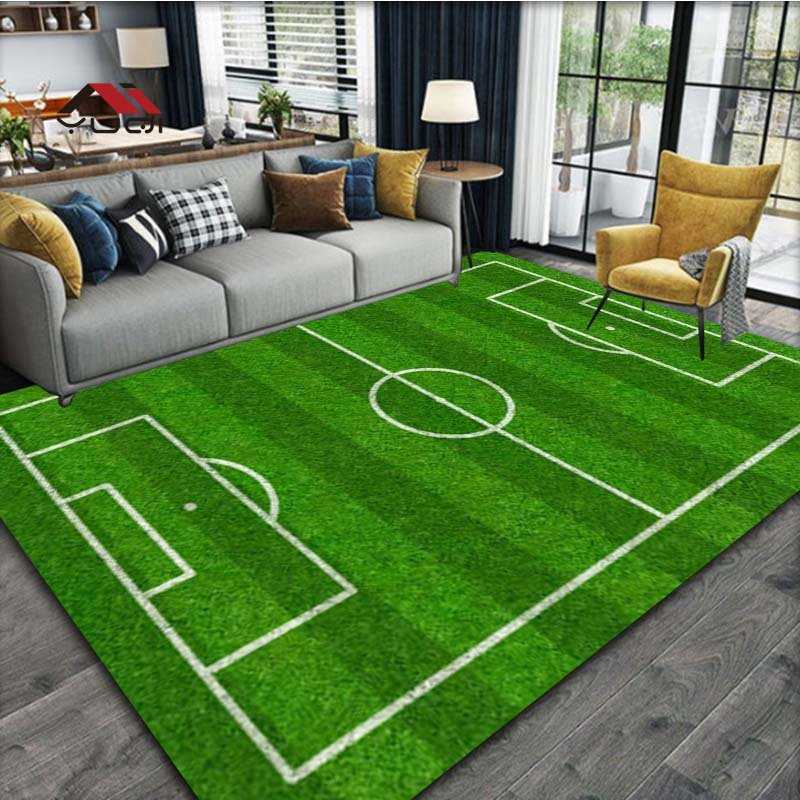 Teppich mit Fußballplatzmuster für Schlafzimmer, Wohnzimmer, Ballsport, Fußballteppich für Küche, Fußmatten, Heimdekoration, rutschfeste Bodenunterlage HKD230809