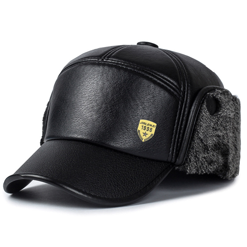 Новая теплая зимняя кепка черная кожаная мех бейсболка для мужчин Snapback Женщины CASQUETE BONSE
