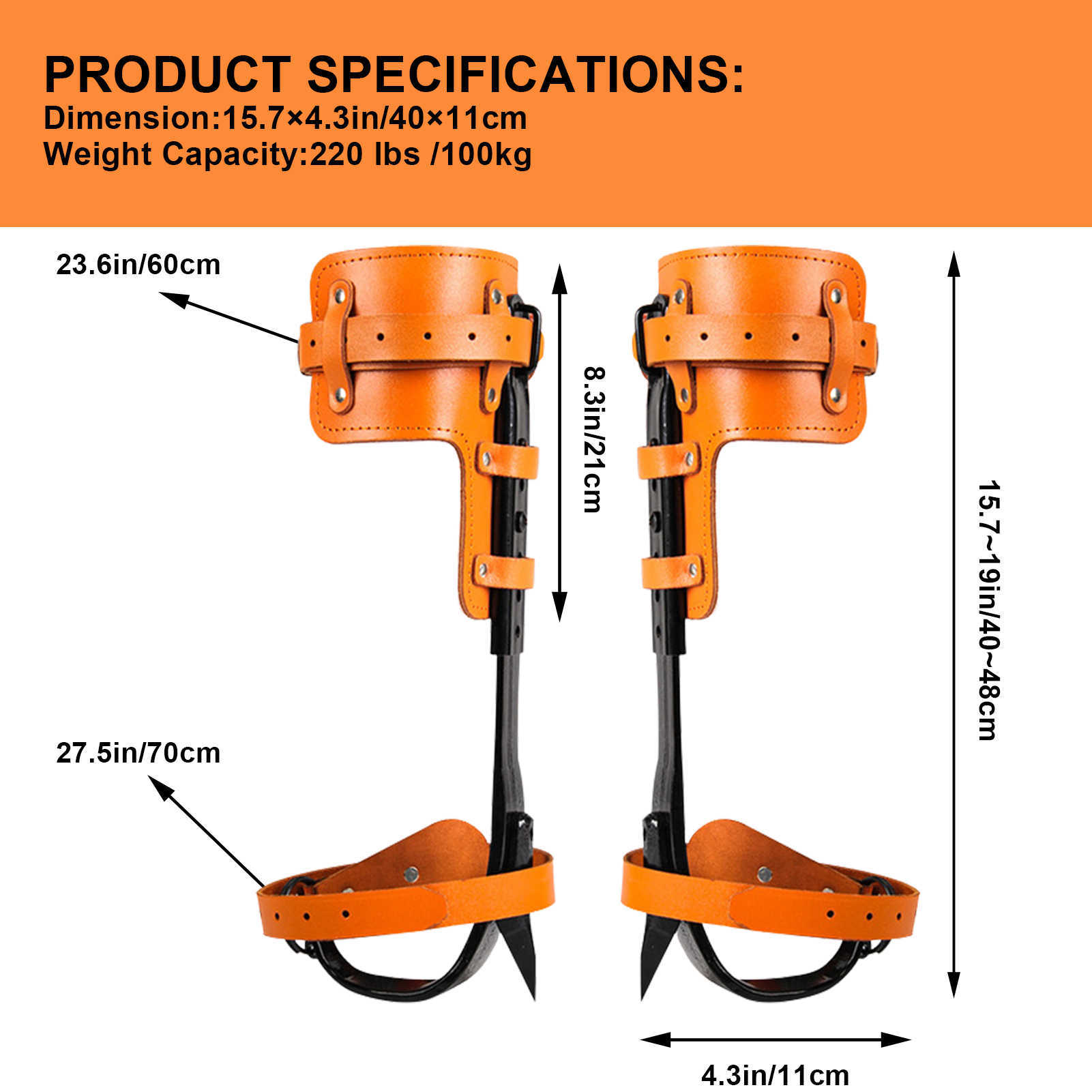 Rock Protection Stainless Steel Climbing Spikes Stand-up Tree Climbing Spurs Tree Climbing Non-skid Pedal For Climbers Logging Hunting HKD230810