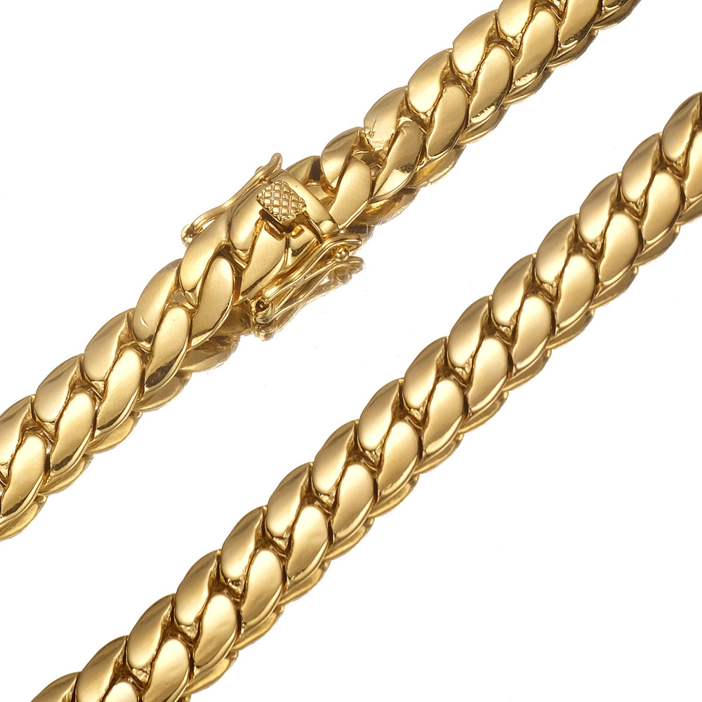 Set di gioielli a collegamento cubano oro 18K set di collane a catena di vasca in ottone braccialetti di cottura di cottura uomo femminile di accessori hip hop fornitori 6mm 8,8 mm 9,6 mm