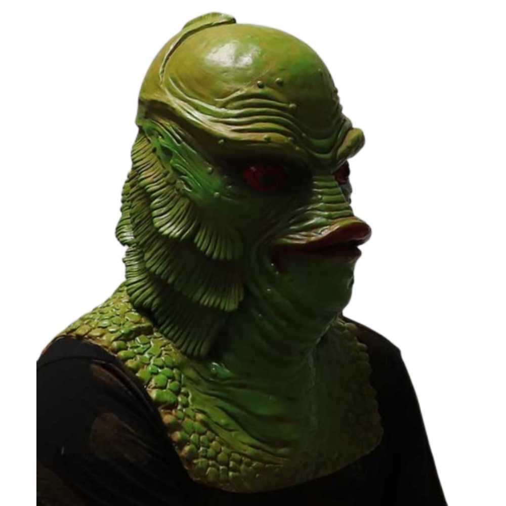 Creature From The Black Lagoon Costume Mask Monster Fish Creature Mask Halloween Dress Up Latex Novelty Rubber Full Head Masks HKD230810