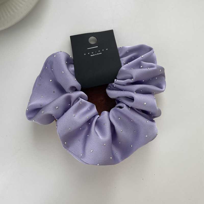 Fashion Solid Color Crystal Hair Scrunchies Korean elastiska hårband för kvinnor hästsvans hårbindningar flickor hårtillbehör