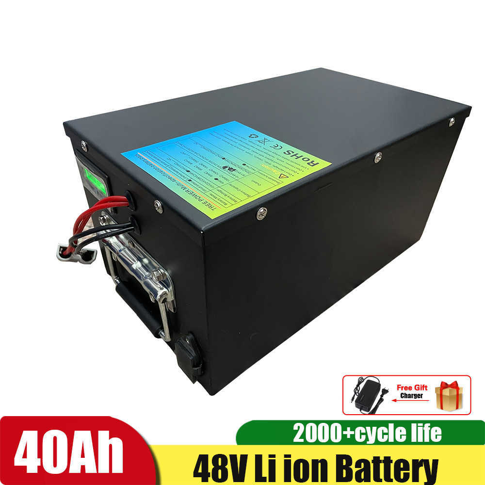 48V 40AH Li jonowy pakiet baterii 48v nie 50ah litowo -jonowy bateria dla słonecznej lampy ulicznej motocykl Autobike Electric Rower+ładowarka