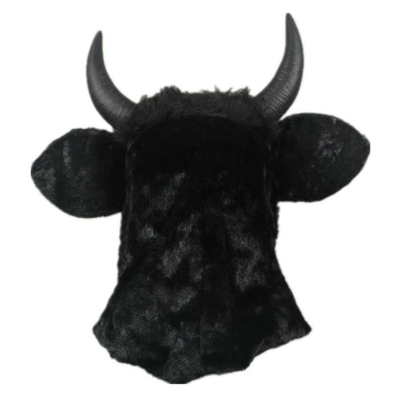 Маска Хэллоуина Реалистичная ротовая корова - жуткая движущаяся бычья чехотная головка