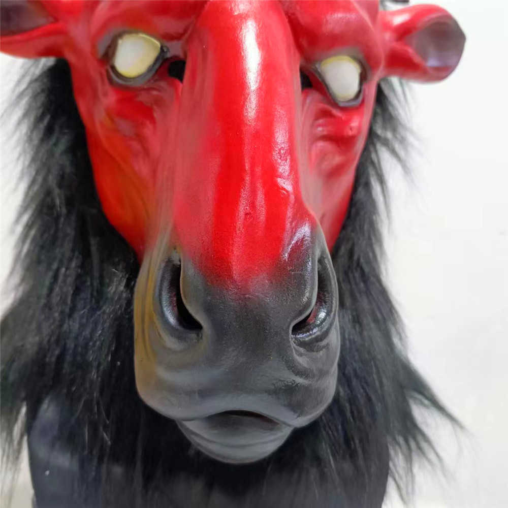 Halloween Scary Goat Antelope Latex Animal Full Head Mask Farmyard Sheep Masks Adults Party Costumes Masquerade Props HKD230810