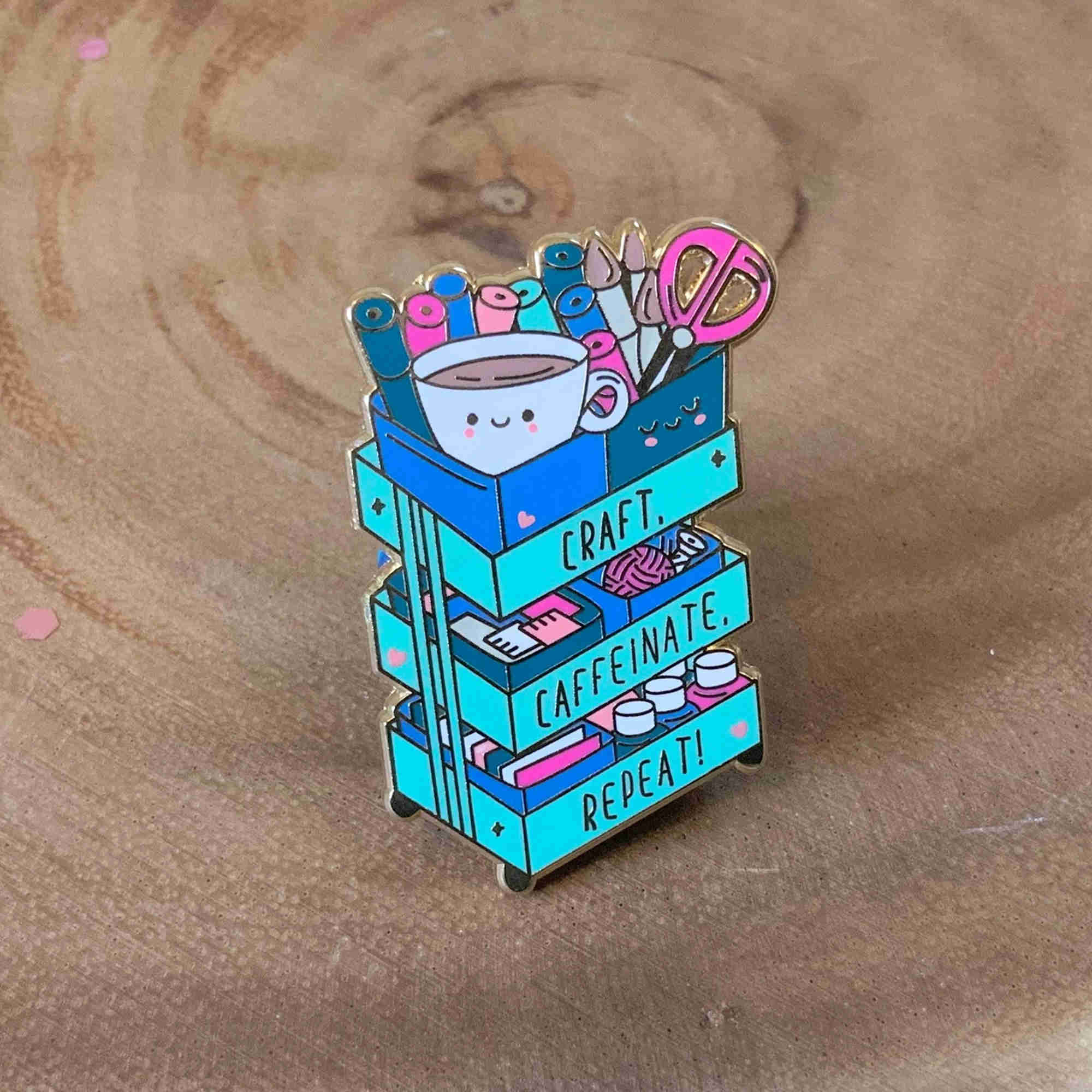 Pins Brooches Pretty Craft Cart Hard Enamel Pin Cute Art Craft Badge Pins Fashion Accessories Gift HKD230807