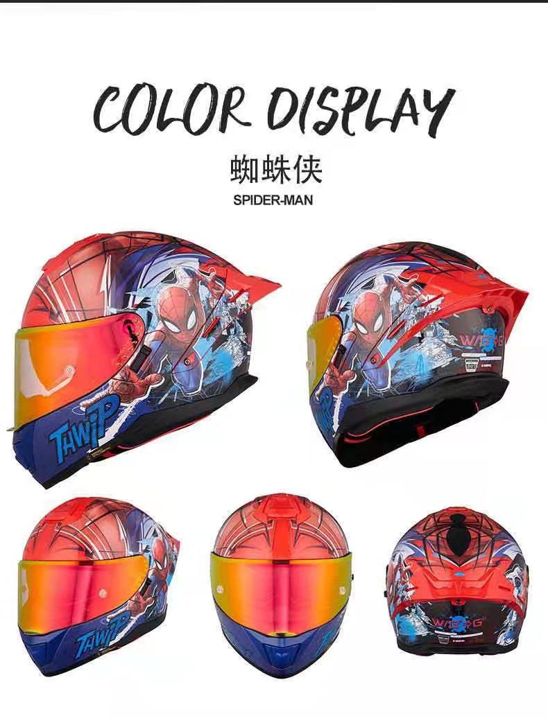 フルフェイスデュアルバイザーハッピー333オートバイヘルメットアンチフォッグバイザーマン車に乗るモトクロスレーシングバイクヘルメット - オリジナルヘルメット