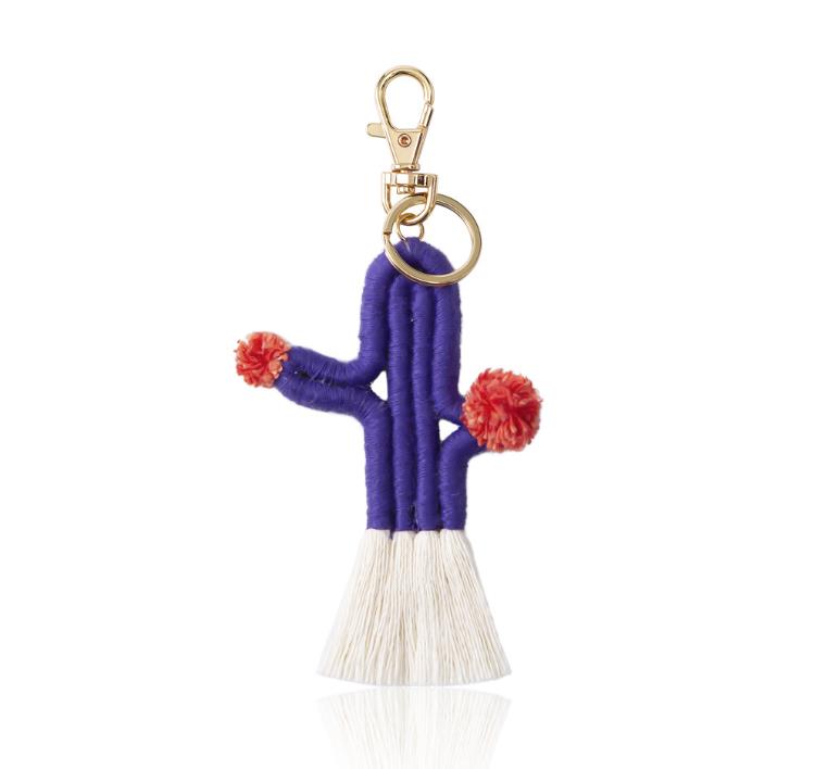 Party Favor Hand Woven Cactus Nyckelkedjetillbehör Pendant Bohemian Botanical Flower Tassel Bag Pendant Female Keychains SN842