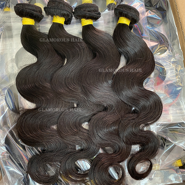 Glamorous Brazilian Hair Body Wave Wavy Hair Extensions 3 Bundles Best Selling Raw Virgin Peruvian Malaysian Indian Remy Human Hair Weaves