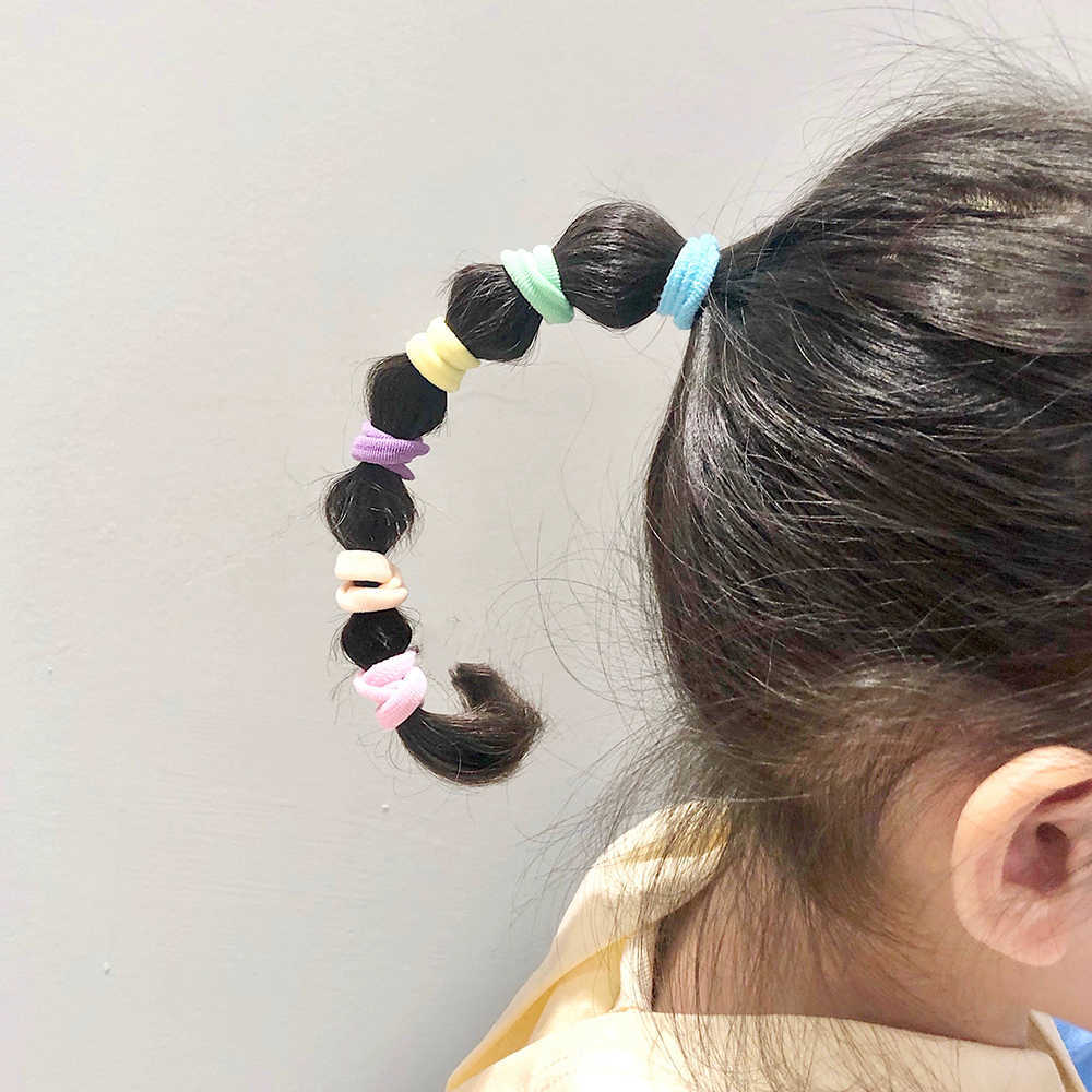50/100 stflickor små 3 cm elastiska hårband färgglada barn nylon scrunchie pannband barn hästsvans hållare hår tillbehör