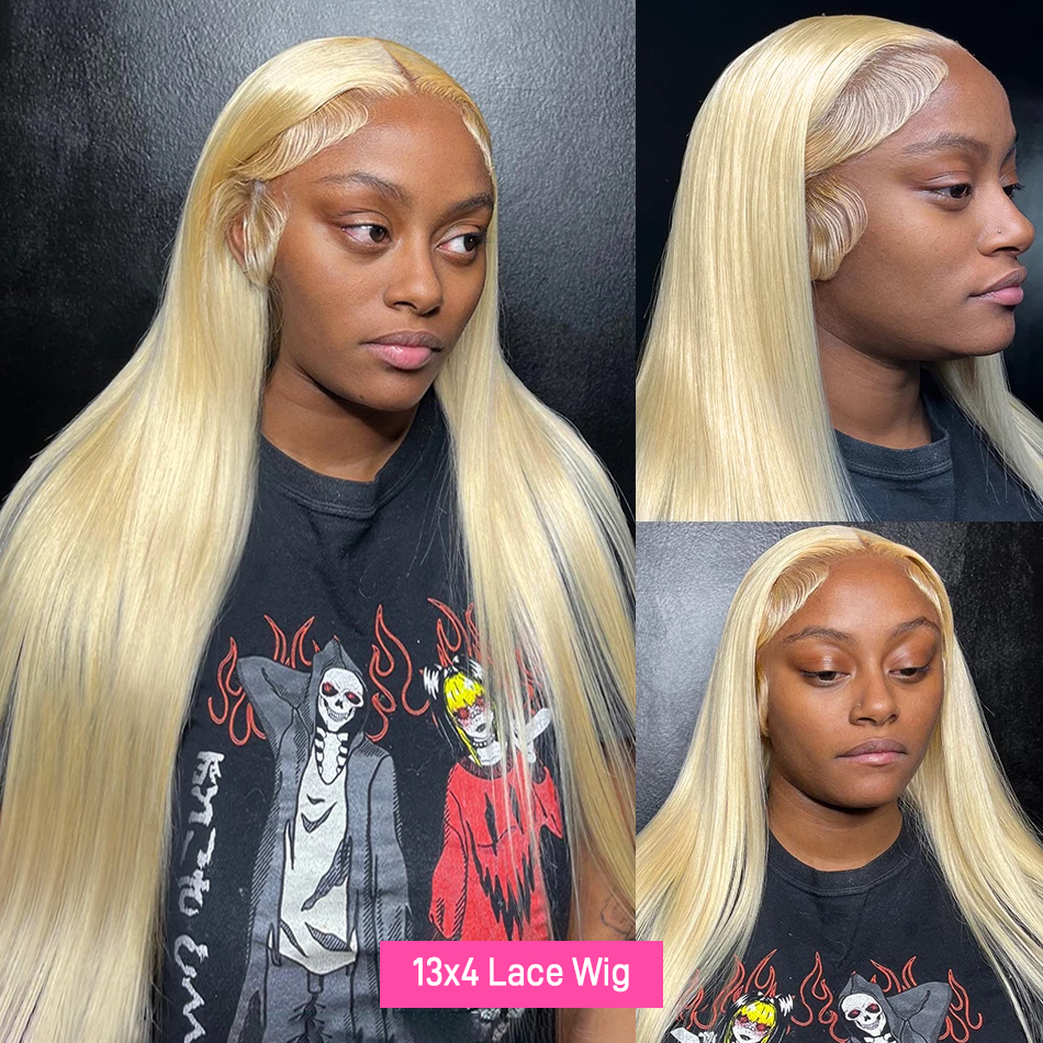 30 40 Inch 613 Blonde Straight 13x4 Lace Front Human Hair Wigs Brazilian Remy Colored Glueless 13x6 Lace Frontal Wig for Women