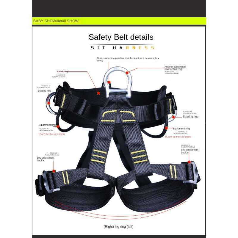 Rock Protection Outdoor Hiking Rock Climbing Half Body Waist Support Safety Belt Working At Heights Harness Aerial Equipment HKD230810