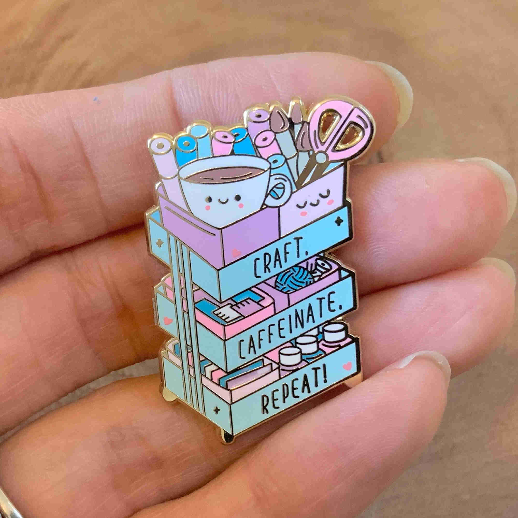 Pins Brooches Pretty Craft Cart Hard Enamel Pin Cute Art Craft Badge Pins Fashion Accessories Gift HKD230807