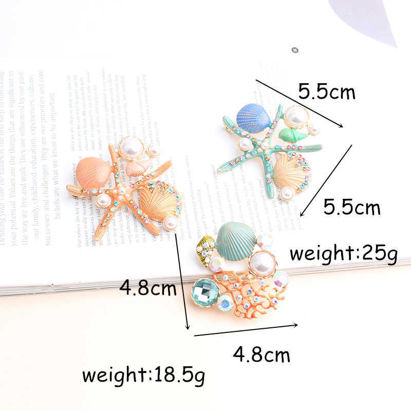 Pins Brooches Pomlee Enamel Sea Star Coral Starfish Brooches Women PearlAnimal Ocean Series Party Office Brooch Pins Jewelry Gifts HKD230807