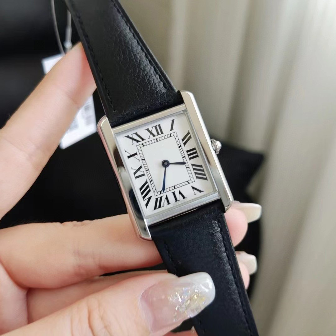 Men's Watch Women's Watch Couple Fashion Rectangle Stainless Steel Belt Watch Quartz Classic Style simple style