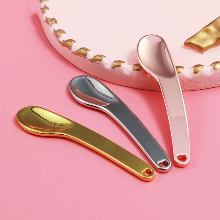 Spoons Curved Cosmetic Spatula Scoops Makeup Mask Spatulas Facial Cream Spoon for Mixing and SamplingRose Gold/Silver/Gold SN839