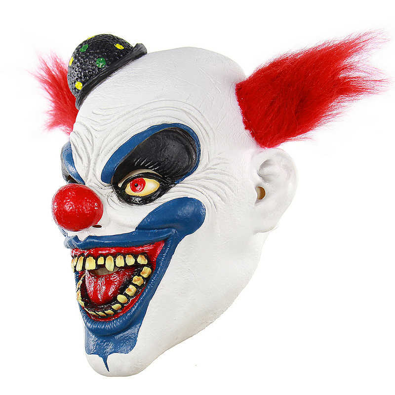 Fantazyparty Halloween Creepy Mask Costume Party Lateks Scary Clown Mask Mask Mask HKD230810