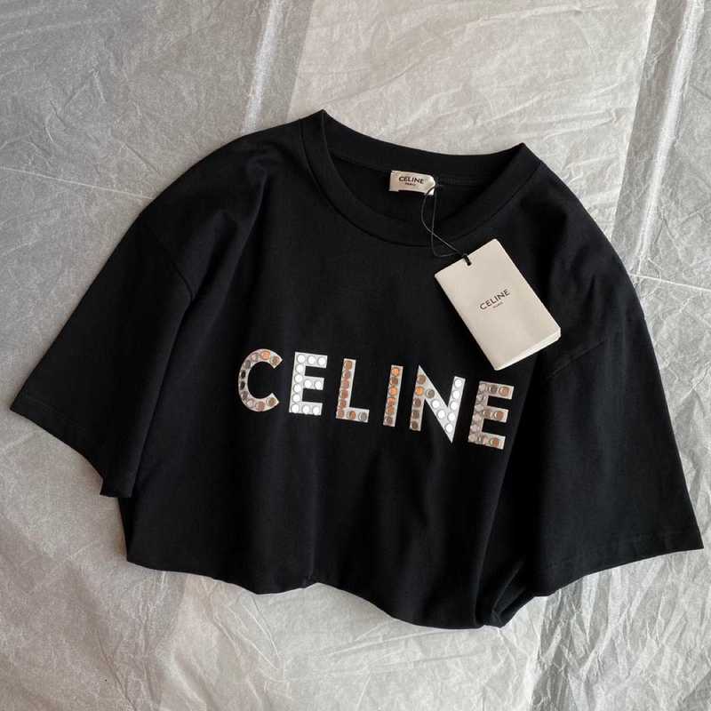 Men's T-Shirts designer Wang Yibo Same CE23 Early Spring New Rivet Letter Round Neck Short Sleeve T-shirt For Men And Women Couples Cotton Fashion DJNT