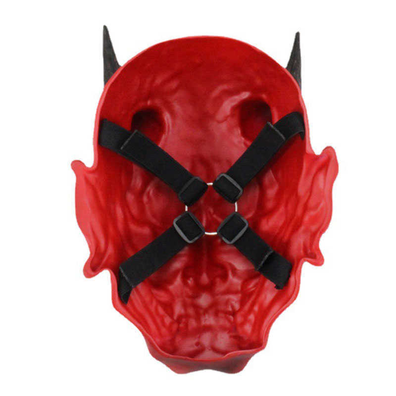 High Quality Prajna Resin Mask Horror Halloween Full Face Sharp Fangs Ghost Head Movie Mask Collection Easter Cosplay Party Prop HKD230810