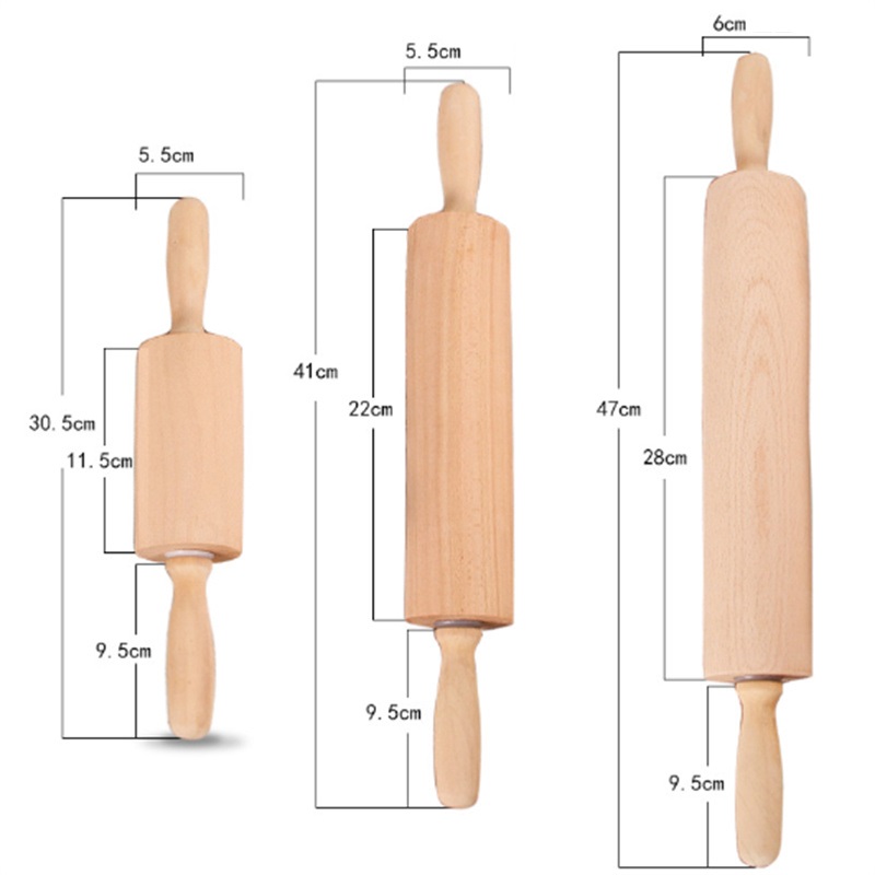 3 Size Professional Wooded Rolling Pin For Baking Dough Rolle Smooth Tapered Design Fondant Pie Crust Cookie Pastry Kitchen Cooking Baking Tools JL1859