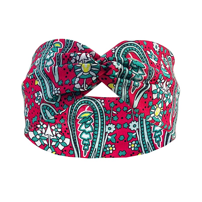 Kobiety drukuj opaska na głowę elastyczna opaska do włosów opaska na głowę Kobieta z szerokim rondem Turban Summer Boho Head Wrap