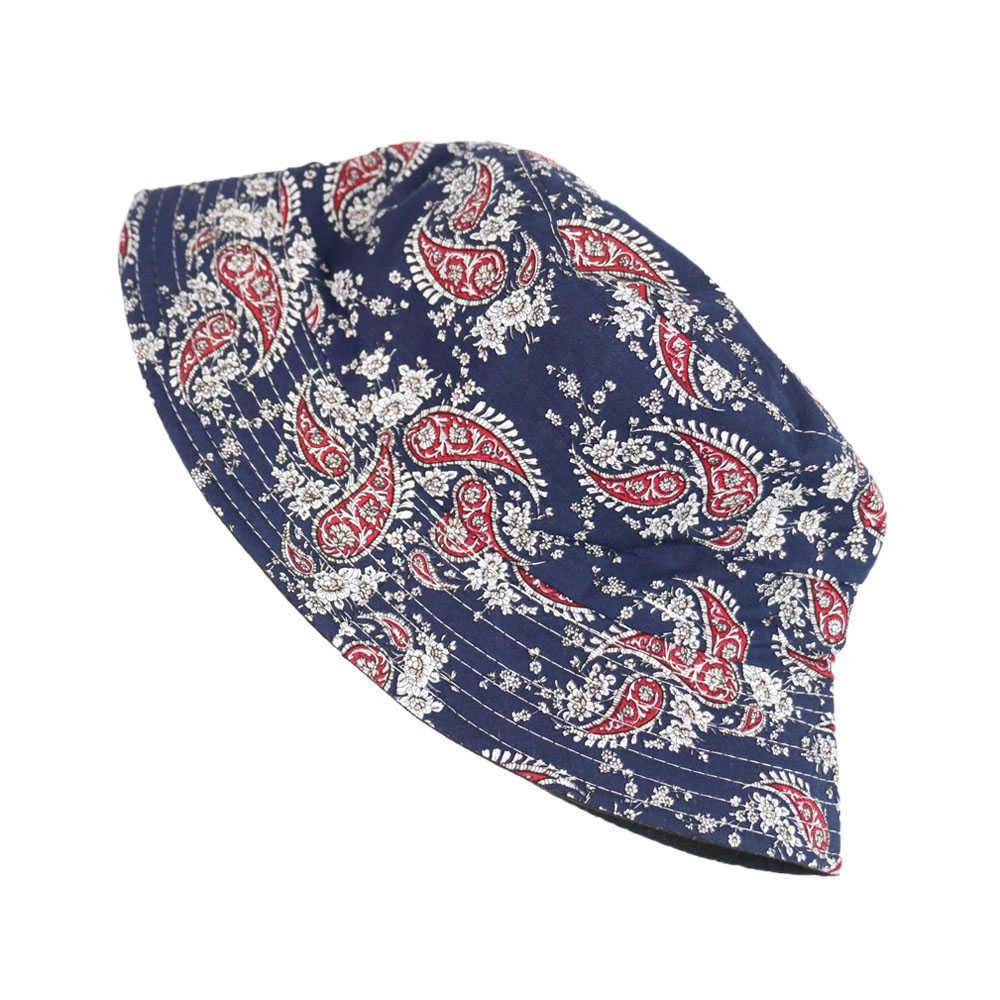 Шляпа шляпы с широкими кражами ковша шляпы Foxmother New Vintage Hip Hop Paisley Bucket Hats Black Navy Capeau Femme Caps Gorro Bucket Mens Hkd230810