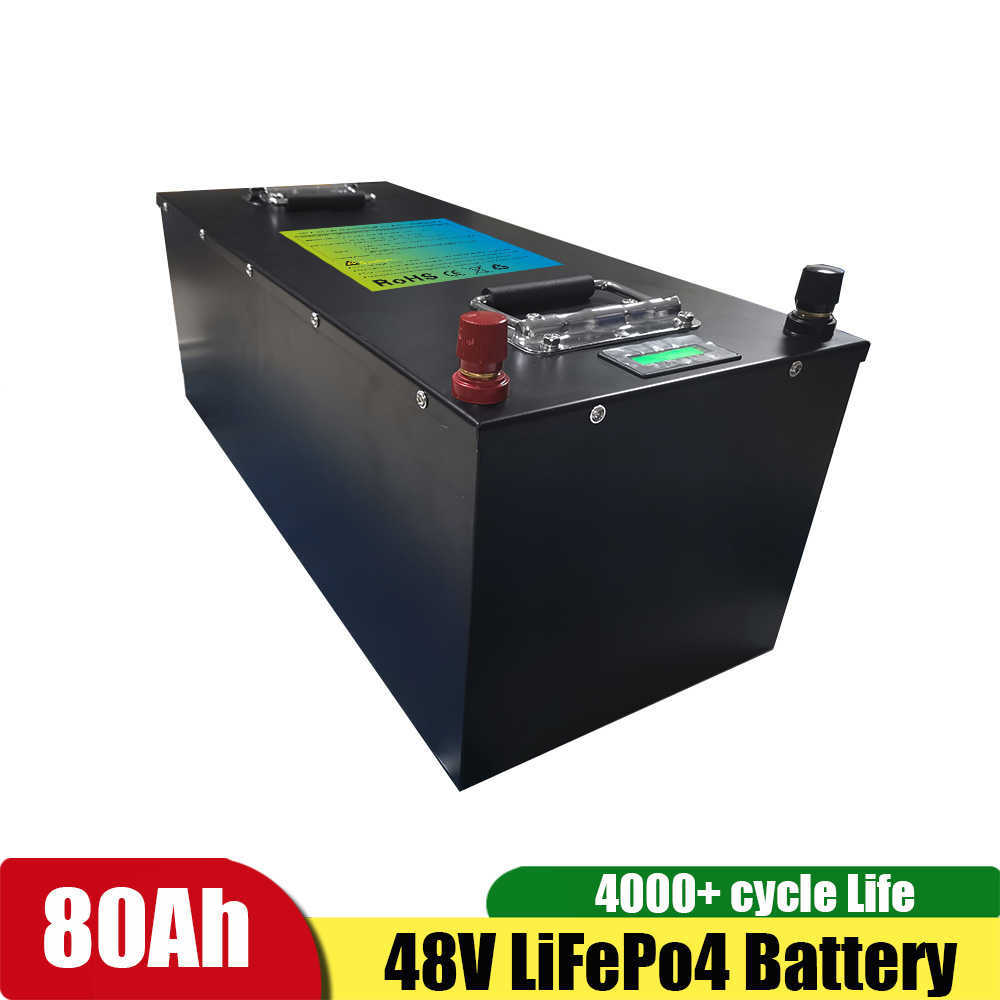 48V 80Ah Lifepo4 Lithium Battery Lithium Iron Phosphate With BMS for 5000w Scooter Bike Golf Cart RV Bike +10A Charger