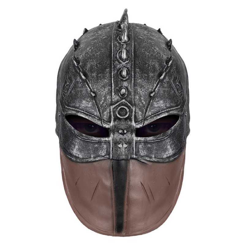 Masowe maski Czkawka Cosplay Hełm Spartan Warrior Hat Medieval Roman Soldier Full Head Latex Mask Mask Party Mask HKD230810