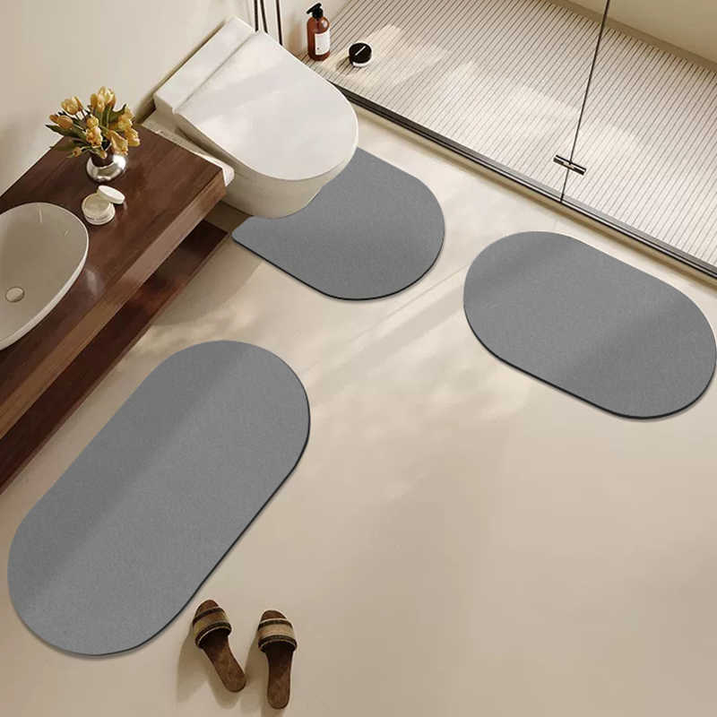 アンチスリップバスルームマットU字型トイレのサイドフロアラグキッチン装飾入り口ドアマット吸収バスマットシャワーカーペットホーム装飾HKD230809