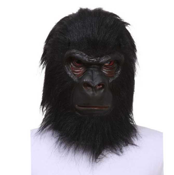 Black Gorilla Latex Mask Adult Full Face Funny Animal Mask Halloween Party Cosplay Costume Props Realistic Headgear HKD230810