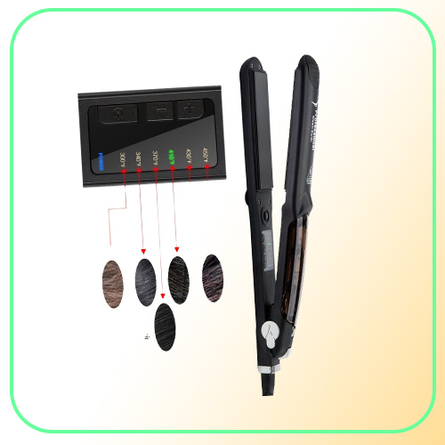 شعر البخار Flater Flat Iron Professional Tourmaline 2in1 تقويم الحديد القابل للتعديل 300450F الصالون Heat 11024691030