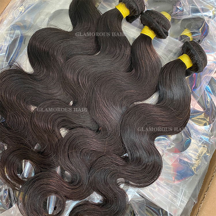 Glamorous Brazilian Hair Body Wave Wavy Hair Extensions 3 Bundles Best Selling Raw Virgin Peruvian Malaysian Indian Remy Human Hair Weaves