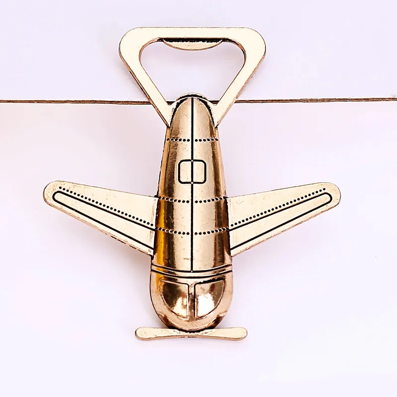 Flygflasköppnare Bröllopsfavorer Retro Air Plan Travel Beer Bottle Opener för gäster, fest souvenirer eller dekorationer 2 stilar