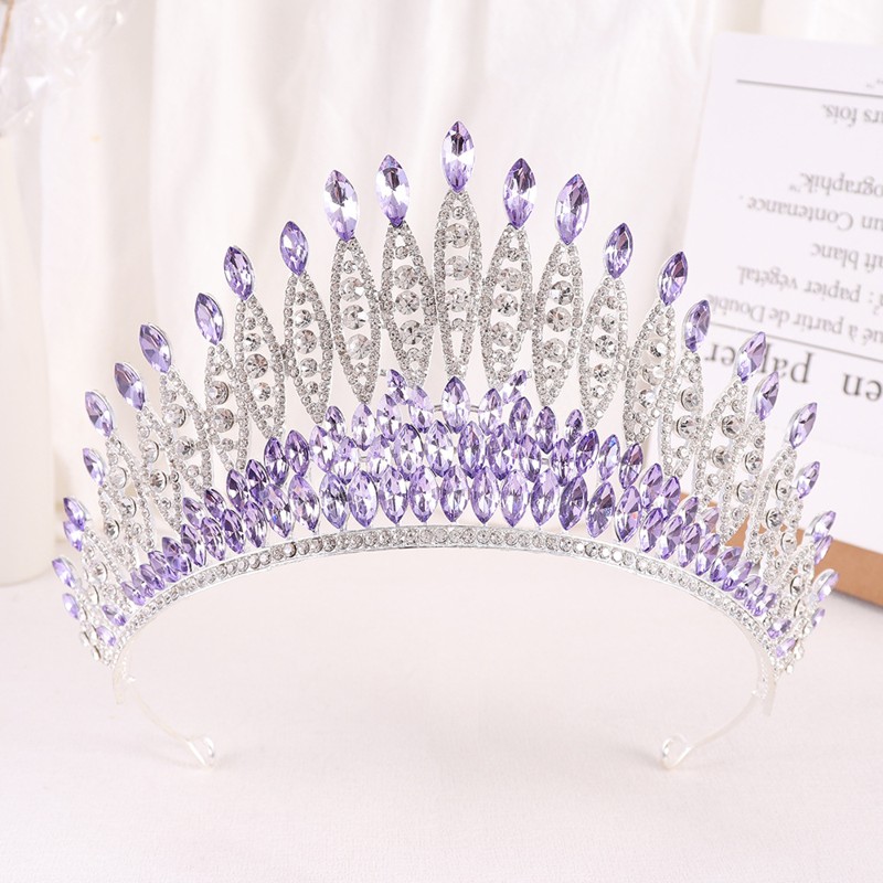 Big Opal Crown Bridal Hair Akcesoria eleganckie kryształowe tiary dziewczęta sukienka ślubna opaski na głowę nakrycia głowy