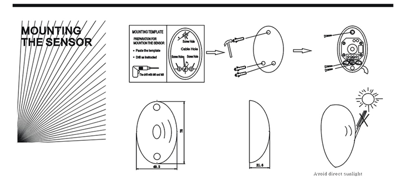 DC/AC 12 ~ 24V Wodoodporny IP55 Fotokomórki Automatyczne bramę Czujnik bezpieczeństwa BEZPIECZNOŚCI Alarm Czujnik wiązki w podczerwieni Photocell Zasięg 10 m