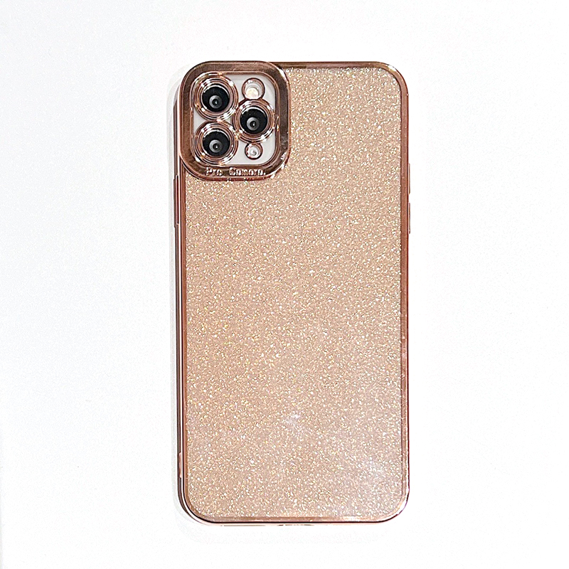 Bling Glitter Chromé Cas Pour Iphone 15 14 Plus Pro Max 12 11 XR XS X 8 7 TPU Souple De Luxe Métallique Clair Brillant Papier Fine Trou Gel Placage Couverture Arrière De Téléphone Portable Peau