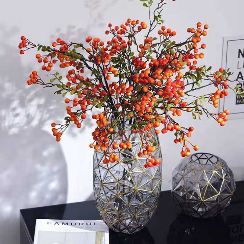 Hafif lüks nordic cam vazo oturma odası dekorasyon çiçekler düzenlemesi yaratıcı çiçek vazo ev dekorasyon aksesuarları hkd230810