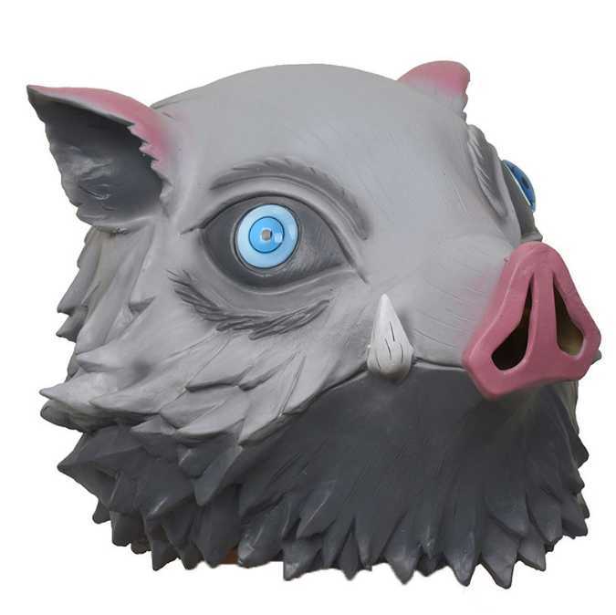 Demon Slayer Mask Anime Inosuke Cosplay Latex Masques Hallowen Costume Carnival Face Mascarillas Party Props HKD230810