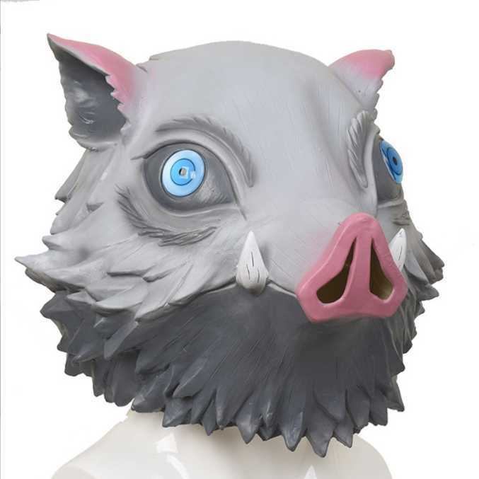 Demon Slayer Mask Anime Inosuke Cosplay Latex Masques Hallowen Costume Carnival Face Mascarillas Party Props HKD230810