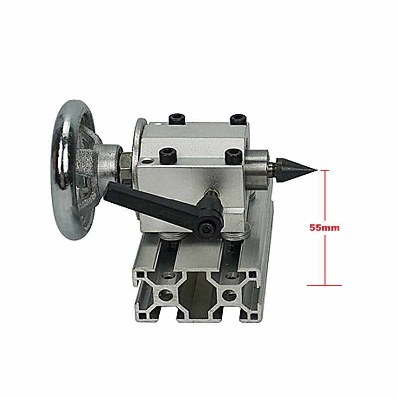 CNC Tailstock 55mm Center Height for Rotary Axis 4th A Axis CNC Engraving Milling and Drilling Machine Tool Parts