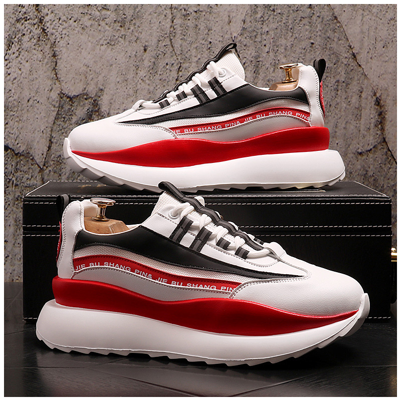 Luxury Designer Men Shoes Sneakers Hip Hop Leather Platform Casual Outdoor Flats Zapatillas Hombre