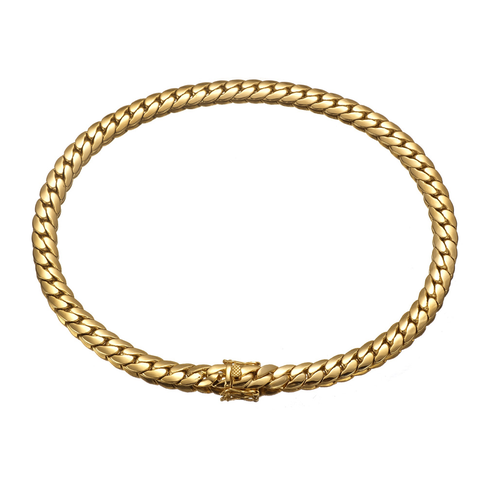 18k gouden Cubaanse link sieradensets Brass Tank -ketting Kettingen armbanden choker sleutelbeen kettingen voor mannen dames hiphop accessoires leveranciers 6 mm 8,8 mm 9,6 mm