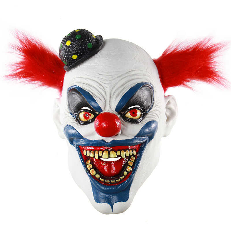 Fantazyparty Halloween Creepy Mask Costume Party Lateks Scary Clown Mask Mask Mask HKD230810