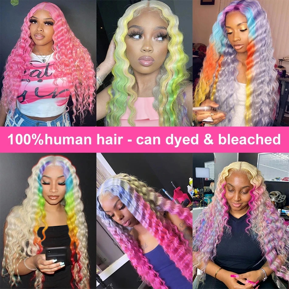 30 40 inch 613 Blonde 13x4 Hd Lace Frontal Wig 13x6 Loose Deep Wave For Black Women Brazilian Curly Front Human Hair Wig