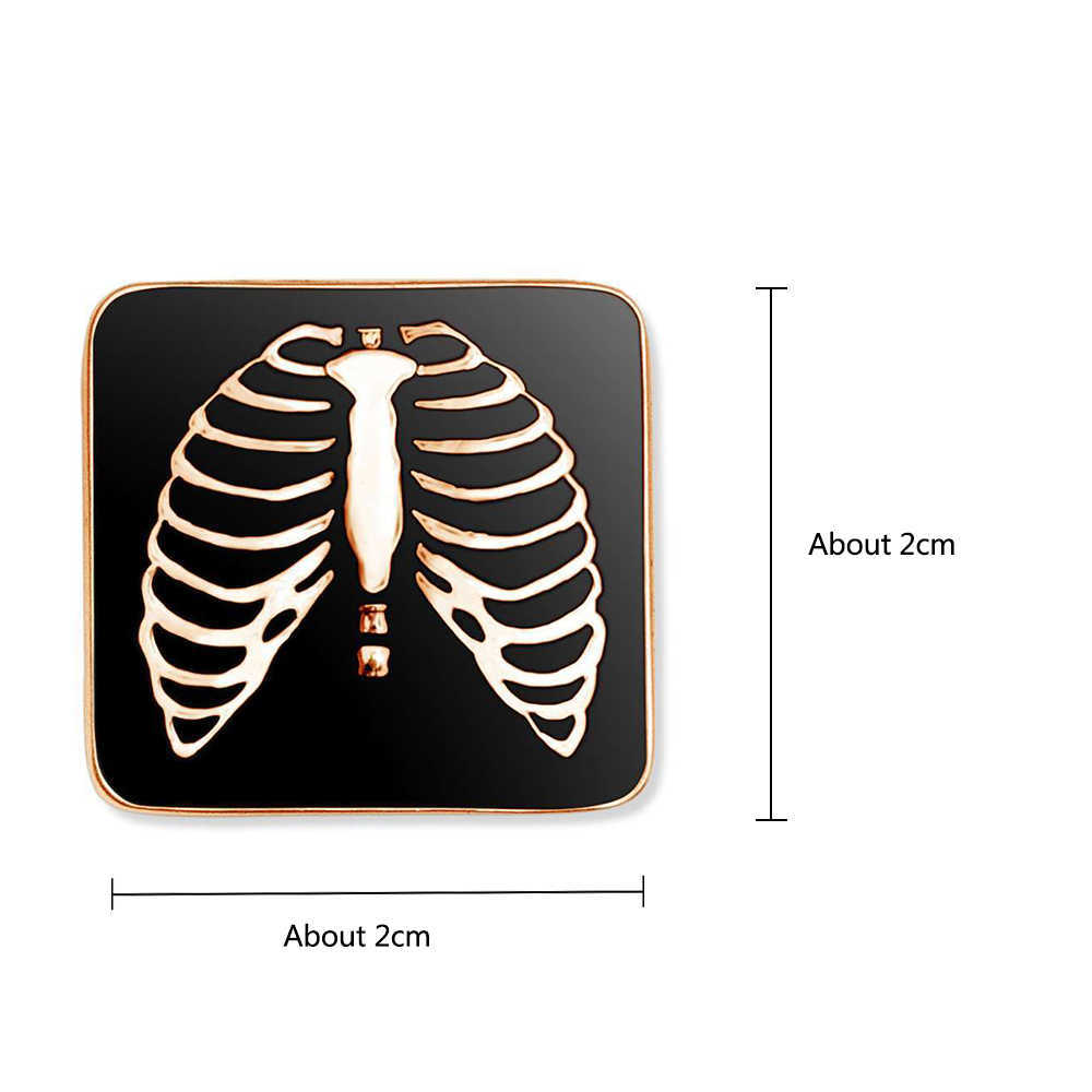 Pins Brooches Hanreshe Medical Sternum Enamel Brooch Pins Radiologist Jewelry Accessories Skeleton Lapel Badge Gift for Doctors Nurses HKD230807