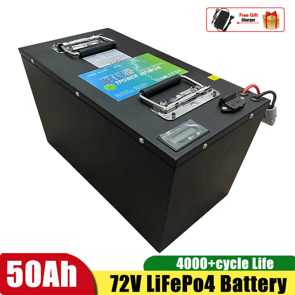 72 V 50AH Iron Iron LifePo4 Akumulator Bluetooth BMS dla 5000W Scooter Motorcycle Forklift Cructa +ładowarka