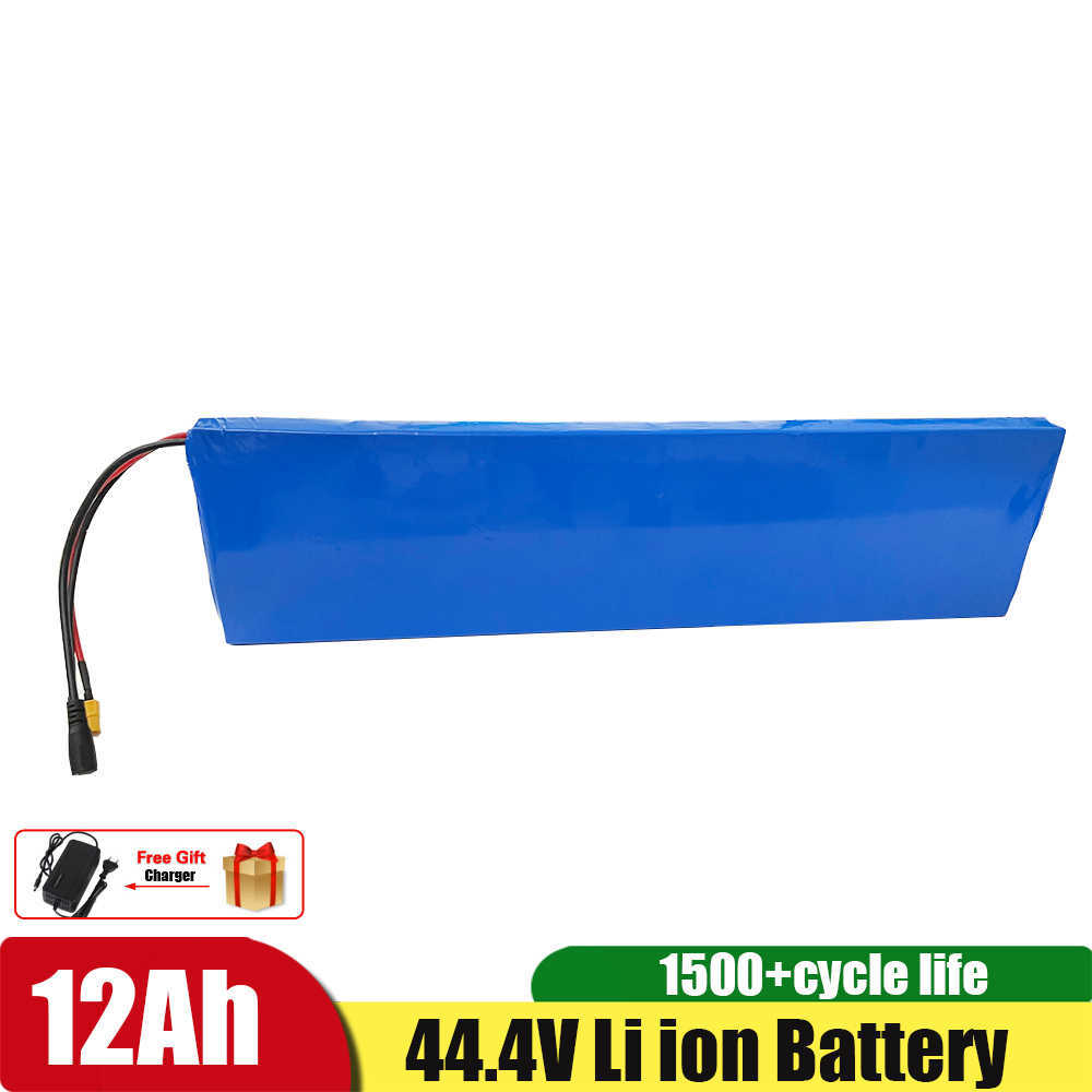 12S 44.4V 12AH LITHIUM LI JON Batteripaket med BMS For48V Electric Scooter CityCoco Scooter Skateboard Electric +Charger
