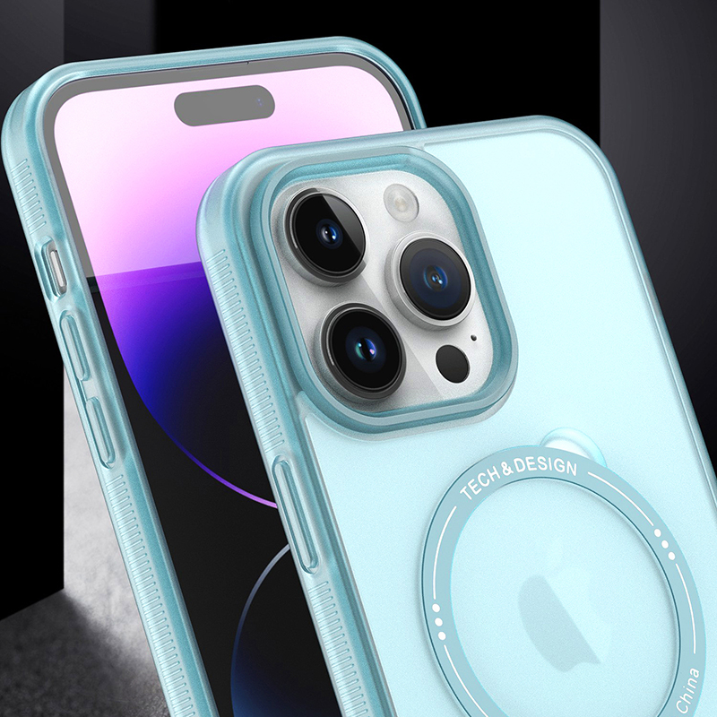 Magnetic Wireless Charger Cell Phone Cases For Iphone 15 Pro Max 14 Plus 13 12 11 ProMax Kickstand Designer Translucence Shockproof Phone Case Shell